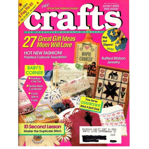 Crafts Magazine May 1991 Crochet Cross Stitch Quilting Full Size Pattern - Picture 1 of 1